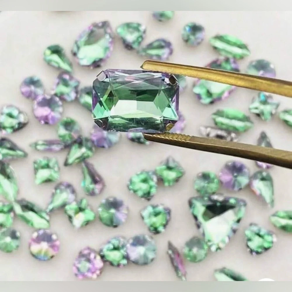 Decorative Iridescent Green & Purple Rhinestones | DIY & Sewing | New | 50 Pcs. - Picture 6 of 6